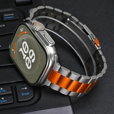 Мужской роскошный титановый ремешок для Apple Watch Ultra 2 1 49 мм металлический браслет для iWatch Series 10 9 8 7 6 5 4 3 Se 46 мм 45 мм 44 мм 42 мм 41 мм 40 мм 38 мм Band