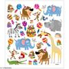 Stickers - Creotime - Animals and Birthday - 28 Pieces - Multicolor - For Children