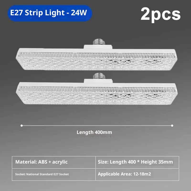 1/2Pcs E27 Led Lamp Strip Tube Lighting Ac175-265V 15/18/24W 6500K Bulb Adjustable Direction 360° Indoor White Long  Bulb