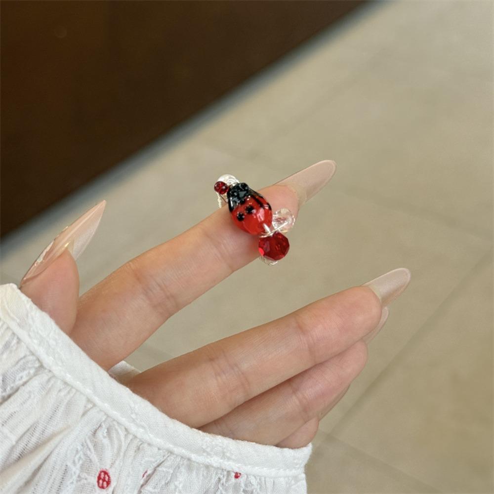 Кольцо с каплями масла в китайском стиле с изображением насекомых Ювелирные изделия Аксессуары Кольцо с эмалированным цветком Кольцо с росписью Пара
