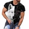Новые мужские футболки Животное Волк 3D-печать Летняя футболка с круглым вырезом и коротким рукавом Оверсайз футболки Харадзюку
