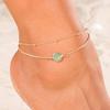 Boho Opal Female Anklets Barefoot Crochet Sandals Foot Jewelry Leg Anklets On Foot Ankle Bracelets