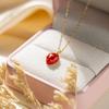 Клубничное Серебряное s925 Ожерелье: Модный женский кулон с фруктами из эпоксидной смолы