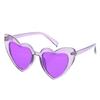 Ladies Fashion Metal Frame Sunglasses Fancy Dress Retro Heart Shaped Gradient Lens Sunglasses UV 400 Outdoor Goggles