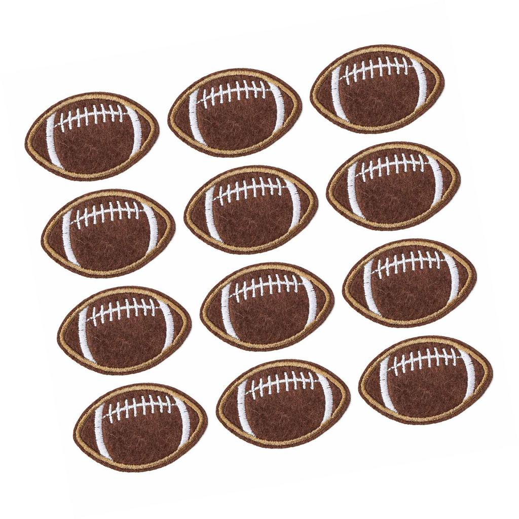 12 Pcs/Set Embroidered Patches Football Patches Iron On/Sew On Appliques Craft Supplies for Clothing Repair