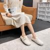 2025 Autumn/Winter Women's Thick Heel Fur Slippers, Round Toe, Closed Toe Mules, Size 41-43. Perfect for Outdoor Wear.