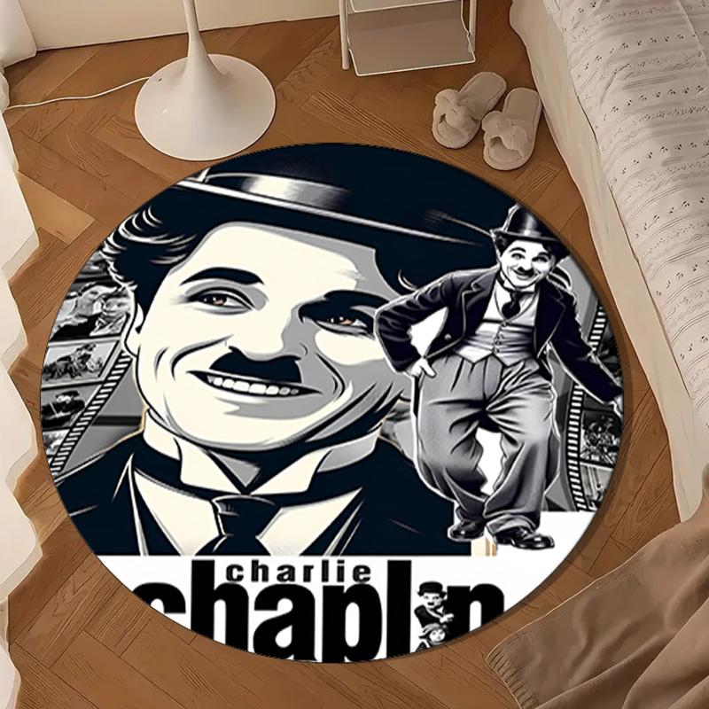 Silent Laughter Charlie Round mat, Anti-slip Circle Carpet Chair rug For livingroom,Bedroom, doormat home decor Gift Christmas Gifts