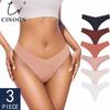 3Pcs/Lot Sexy No Trace Panties for Women Ice Silk Thong V-waisted Stretch Breathable G String Underwear Comfort Intimates