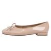 Grape Mother Studiolee Sweet Temperament Versatile Bow Square Head Small Thick Heel Light Mouth Ballet Style Single Shoes Women