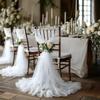 10/50Pcs 75x200cm White Wedding Tulle Chair Sashes Baby Shower Party Wedding Layout Arch Decor Garden Party Stairs Decoration