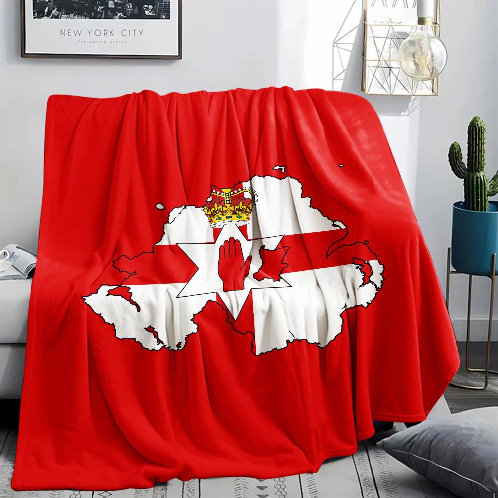1PC Ulster Print Flannel Blanket, High quality All Seasons, Home Decor, Warmth and Comfort, Perfect for Christmas Gifts