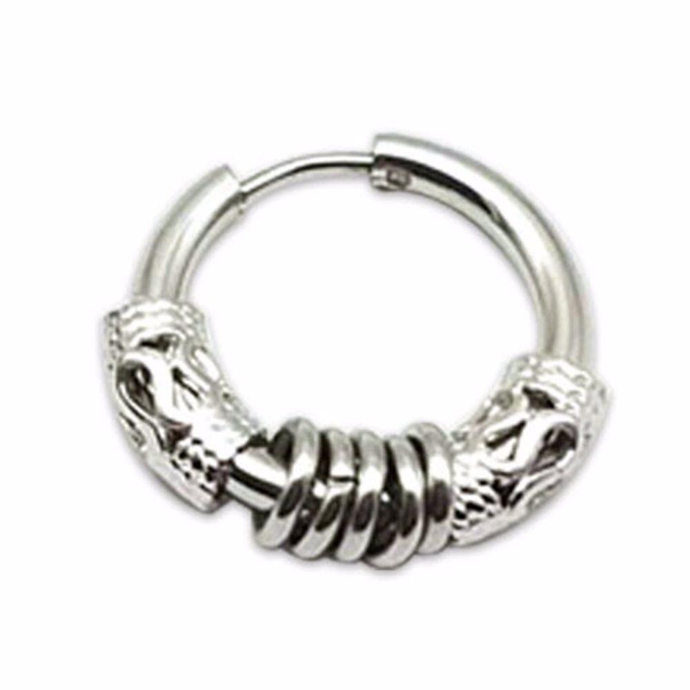 Круглые серьги из нержавеющей стали в корейском стиле, круглые серьги-гвоздики с рисунком дракона, мужские серьги-кольца