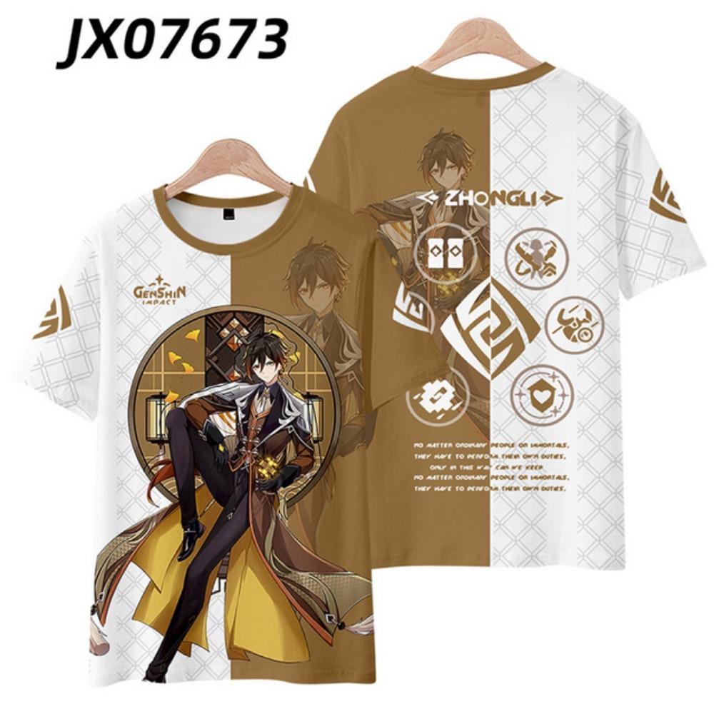 Футболка Game Genshin Impact с принтом KukiShinobu, 3D-косплей, унисекс, уличная одежда Harajuku, детский топ y2k, мужские и женские футболки с круглым вырезом