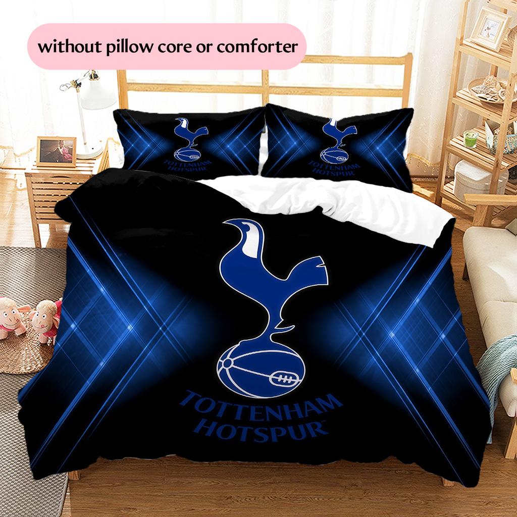 Tottenham Hotspur F.C. Комплект постельного белья с узором Одеяло Декор для дома Подарок (1 пододеяльник + 2 наволочки без наполнителя)