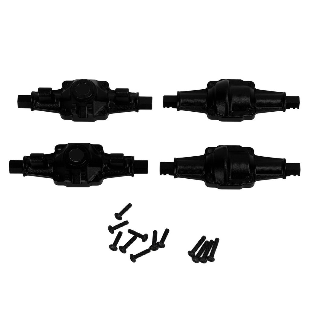 RC Front Rear Axle Housing Set Aluminum Alloy RC Axle Shell Upgrade Parts for FCX24 1 24 Crawler 6.2cm Black