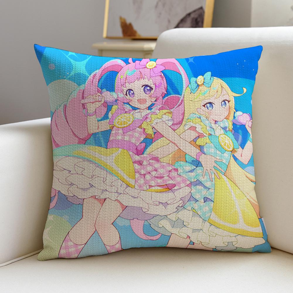 Cute HHimitsu no AiPriS Cushion Cover Breathable and skinfriendly linen pillowcase square removable and washable cushion