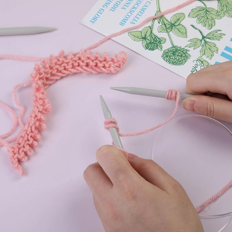 11 шт./компл. 3,0-10 мм алюминиевые круговые вязальные спицы 80 см ткацкие спицы для вязания крючком для вязания DIY булавки иглы ремесленные инструменты