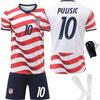 Чемпионат мира США. Футбольная майка команды №. 10 Pulisic Домашний Детский Мужской Женский Комплект Издание