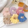 1 Pair Warm Sweet Baby Glove for Boy Girl Cute Cartoon Animal Bear Rabbit Glove for Kids Autumn Winter Warm Thicken Plush Glove