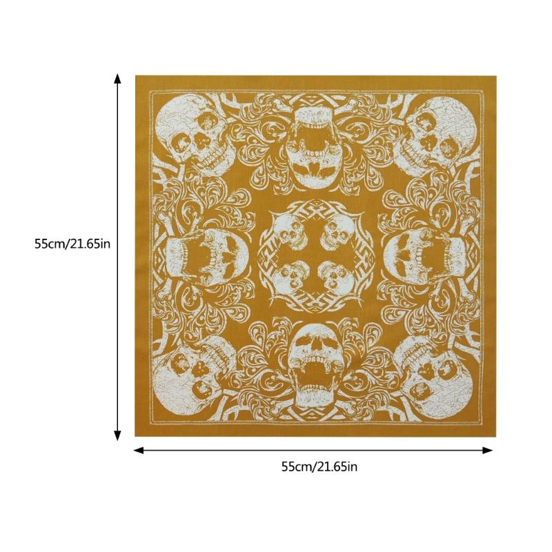 21'' бандана с рисунком черепа для женщин и мужчин, квадратный тюрбан, цветной головной убор