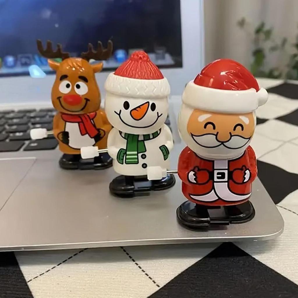 Заводные рождественские игрушки 12 шт. Заводные ходячие игрушки Набор Санта-Клаус и олень Детские сувениры для вечеринки для мальчиков, девочек, малышей, подарок для класса