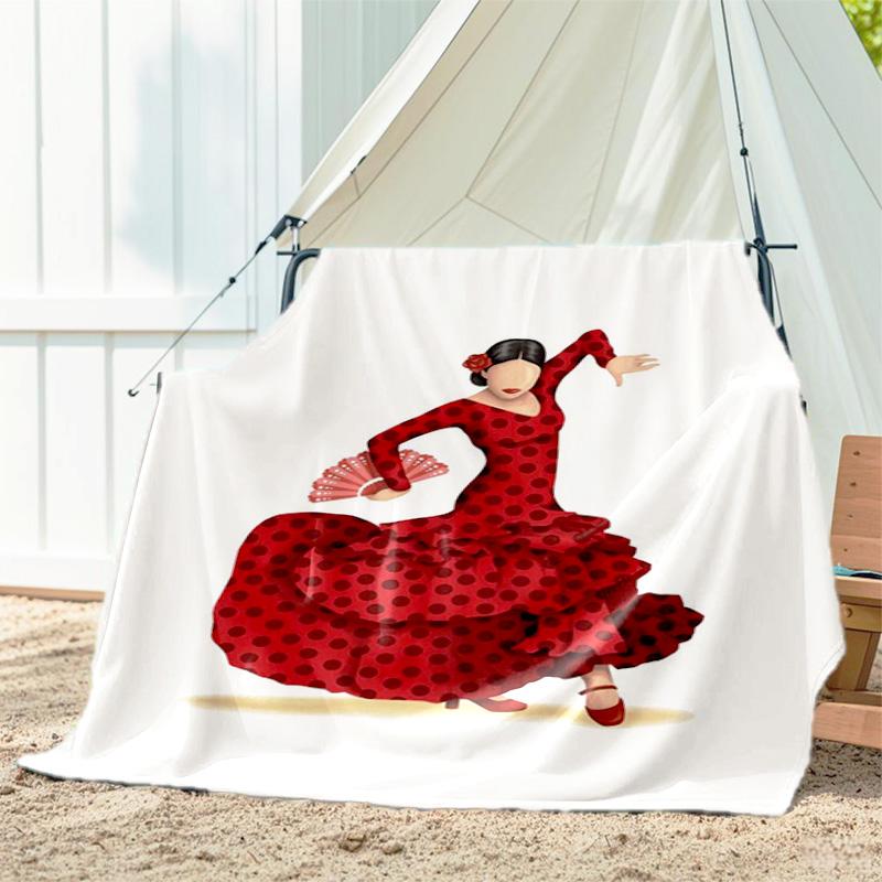 1pcsinger pattern blanket, all season lightweight home office outdoor nap multifunctional blanket