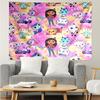 Gabby’s Dollhouse Print Tapestry, Backdrop, Easy Setup, Ideal for Bedroom, Office & Living Room, with Aesthetic Wall Hanging Decor.