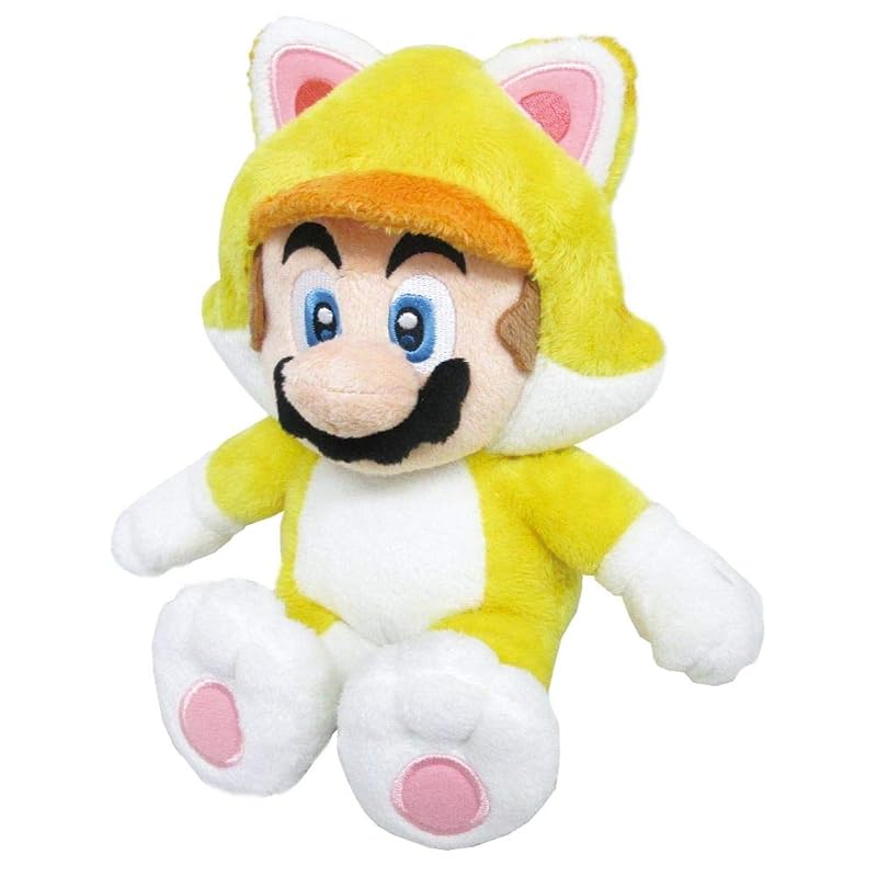 San-ei Boeki Super Mario 3D World Кот Марио (S) Плюшевая игрушка Ш14×Г12×В24см