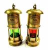 Brass Port & Starboard Ship Lanterns | Nautical Oil Lamps | Red, Green Lenses | Vintage Replica Maritime Boat Light for Christmas Gift
