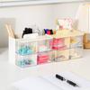 Multi Grid Stationery Storage Box Large Capacity Makeup Brush Holder Durable Pen Container  Student