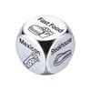 Date Idea Decider Dice Portable Stainless Steel Adults Couple Decision Dice 6 Sides Food Takeaway Decision Dice Girlfriend Boyfriend Gift