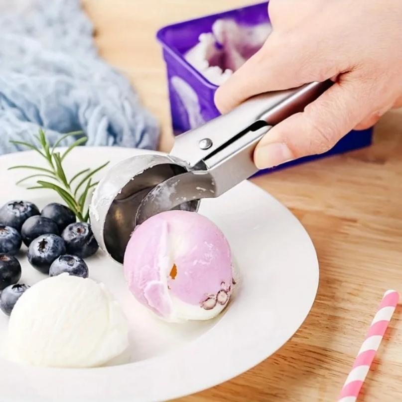 High Quality Stainless Steel Ice Cream Scoop with Trigger - Heavy Duty Metal Dessert Scoop for Frozen Yogurt,