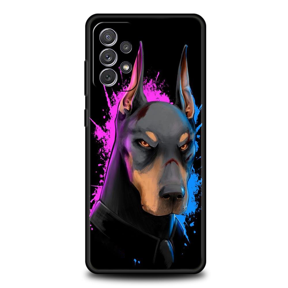 Чехол для телефона с изображением добермана для Samsung Galaxy A55 A35 A17 A07 A15 A13 A25 A51 A71 A72 A73 A32 A52 A52S A41 5G Мягкий ТПУ Чехол Capas