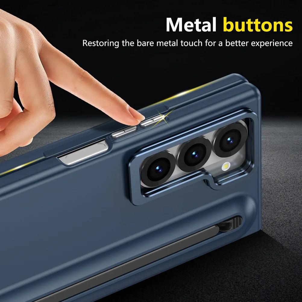 Оригинальный высококачественный чехол-кронштейн для объектива для Samsung Z Fold 7 6 5 4 3 со стилусом и защитной пленкой из закаленного стекла, противоударная защитная крышка