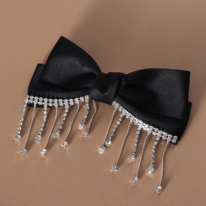 Новые заколки для волос с бантом и стразами, заколки-шипочки для женщин, весенние заколки для хвостиков, аксессуары для волос для девочек, блестящие головные уборы