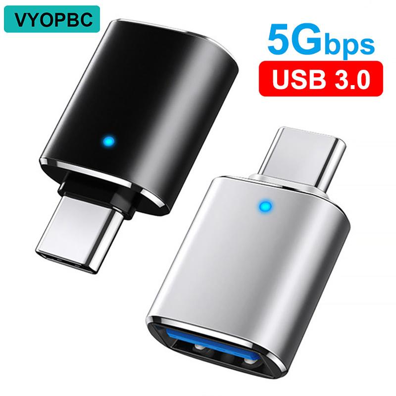 Адаптер Type-c к USB3.0 OTG, перезаряжаемый U-дисковый кард-ридер, компактный портативный адаптер для многих