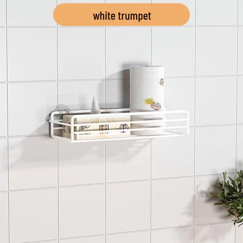 Punch-Free Wall-Mounted Kitchen Storage Rack: Multi-Functional Plastic Wrap Holder & Refrigerator Shelf