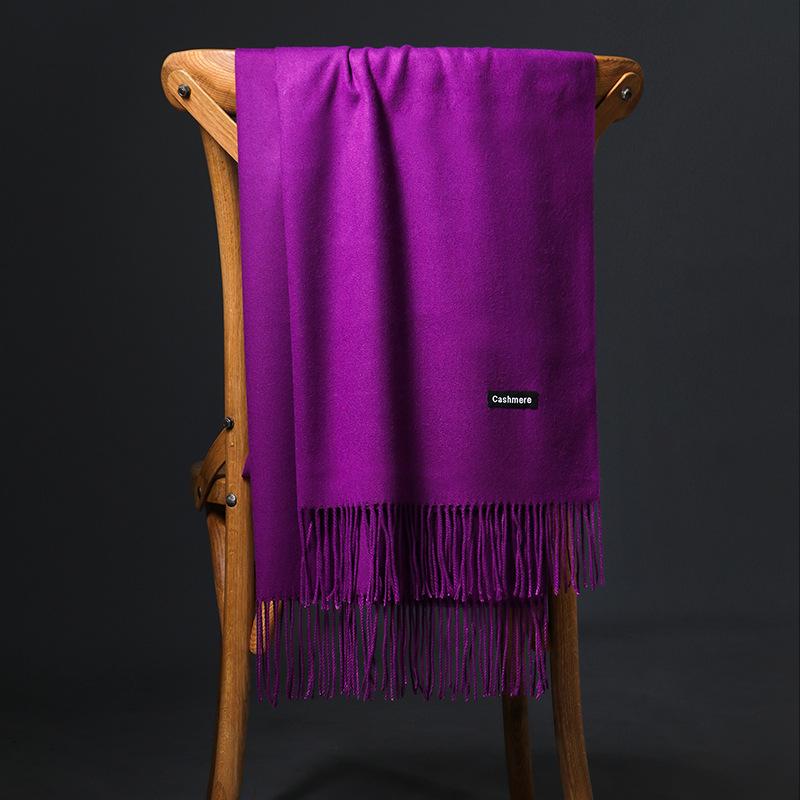 Spring And Autumn Winter New Scarf Women'S Tassel Imitation Cashmere Versatile Solid Color Scarf Dual Purpose Student Long Style Thickened