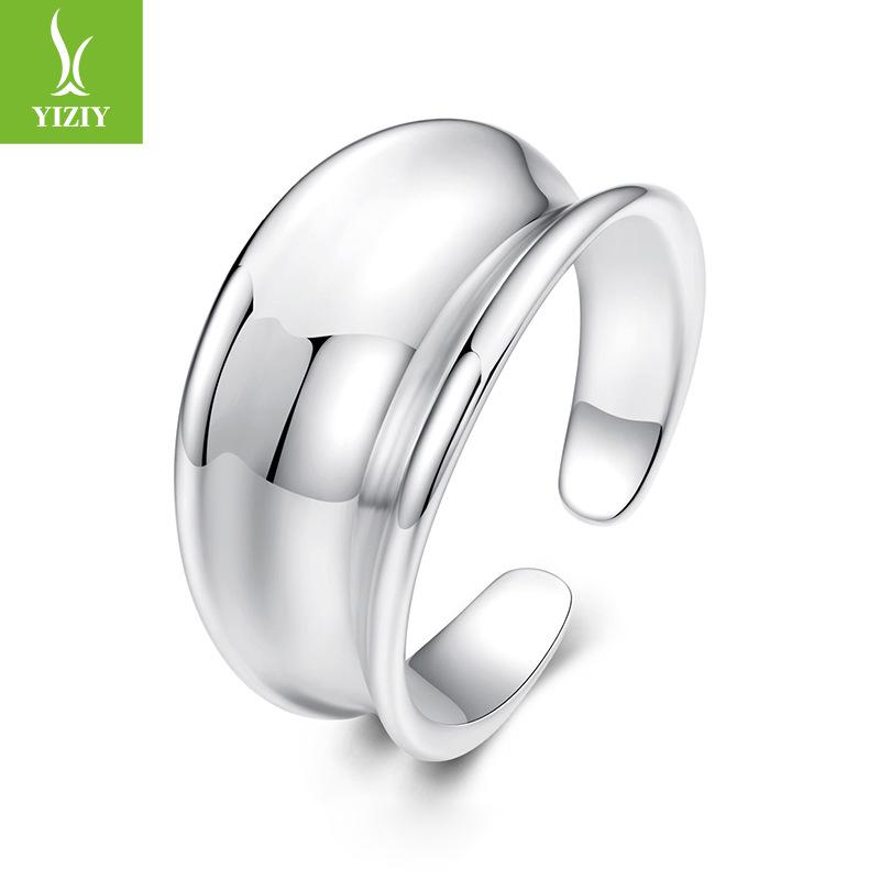 Дизайн Глянцевый Набор Серьги Кольцо, Уникальная Индивидуальность, Простые и Изысканные Медные Металлические Украшения