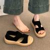 Fashion Thick Platform Roman Sandals Women Summer Soft Soles Slides Two-Wear Slippers Skirt Matching Shoes