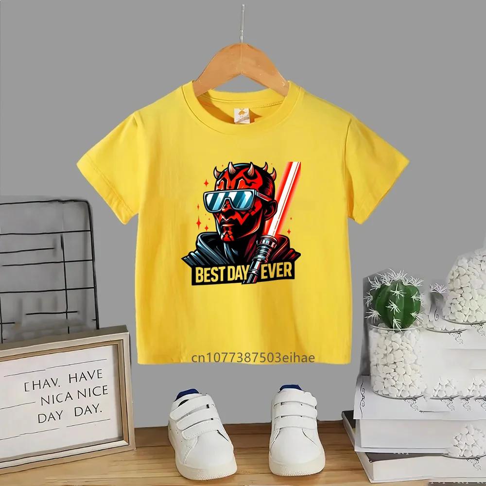 Childrens Star Wars Print ShortSleeved TShirt Soft Cotton Comfortable 314 Years Old Boys and Girls Luxury Top