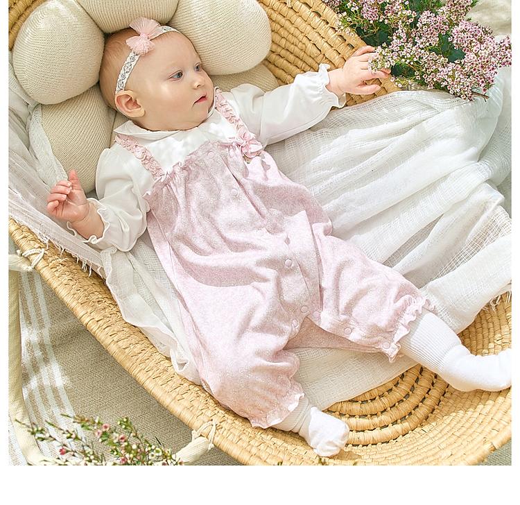 David Bella newborn clothes spring clothes baby jumpsuit female baby bag fart clothes