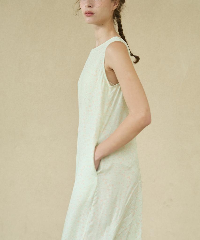 Wioi Floral String Sleeveless Dress_Green