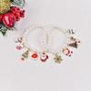 Трансграничный мультяшный рождественский браслет из искусственного жемчуга с бантом, оленем, снеговиком и бусинами на эластичной веревке.