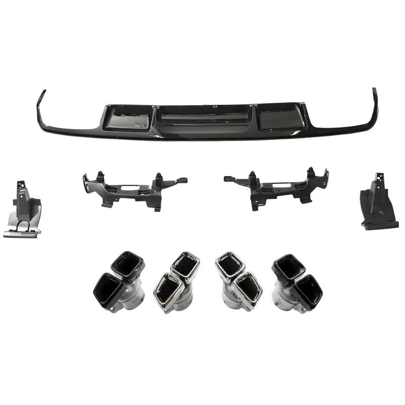 AMG CLS63 Rear Lip Exhaust Tips & Diffuser Kit for 2013-2017 Mercedes CLS-Class W218