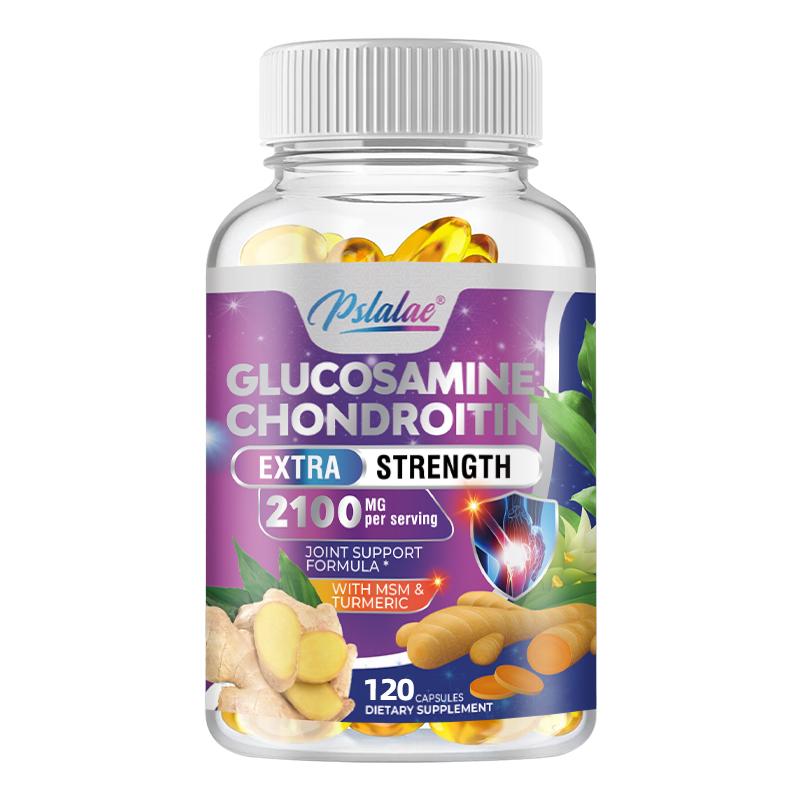 GLUCOSAMINE CHONDROITIN - Contains MSM and Turmeric to support potent antioxidants and healthy inflammatory response, Non-GMO, 120 Capsules.