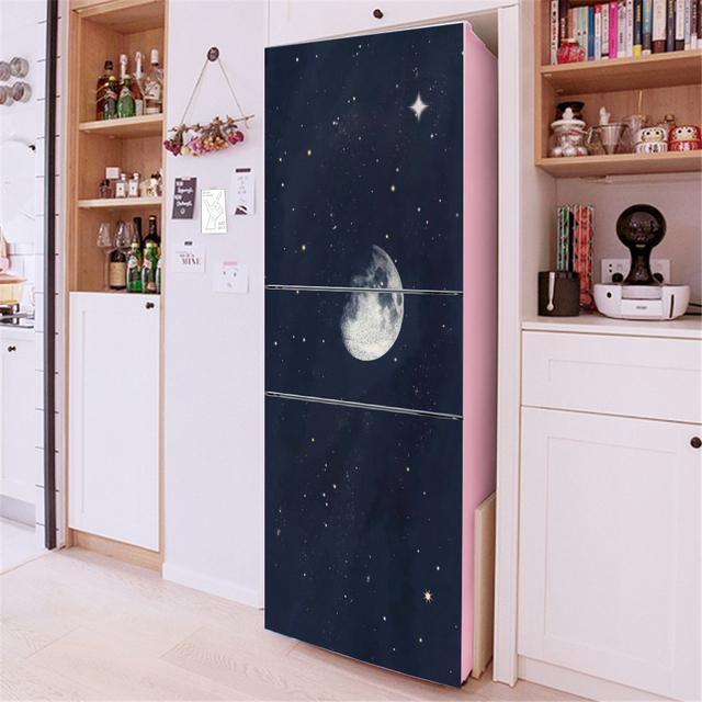 3D Flowers Self Adhesive Refrigerator Wrap Freezer Sticker Art Fridge Door Cover Wallpaper Relief Flower Kitchen Accessories