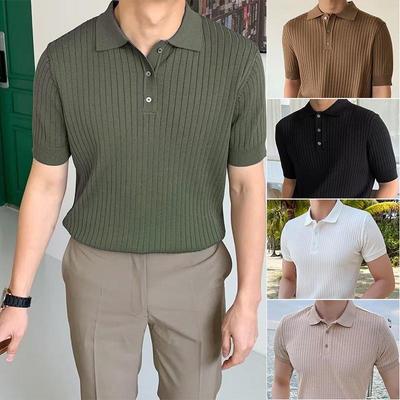 Мужская рубашка-поло Slim Fit с коротким рукавом - дышащий летний топ
