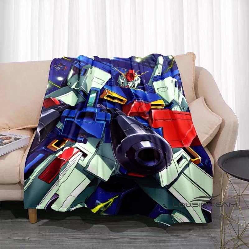 The Mobile Suit Gundam Cartoon Blanket Is Warm and Soft, Suitable for All Seasons, and Perfect for Home, Travel, and Picnics.