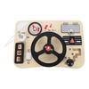 Wooden Steering Wheel Toy Simulation Educational Activity Board Sensory Toy for Toddler Preschooler